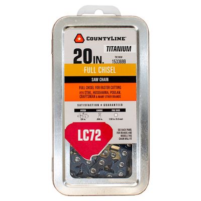 CountyLine 20 in. 72-Link Full Chisel Titanium Chainsaw Chain