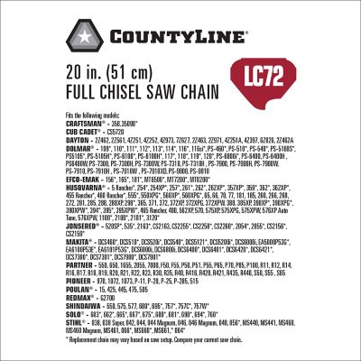 Image showing  20 in. Full-Chisel Titanium Chainsaw Chain, 3/8 in. Pitch, 0.050 in. Gauge, 72 Drive Links