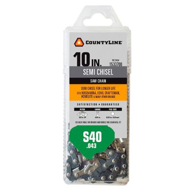 CountyLine 10 in. 40-Link Semi Chisel Chainsaw Chain