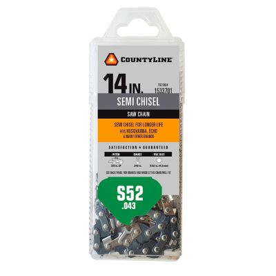 CountyLine 14 in. 52 Link Semi Chisel Chainsaw Chain, 14352TSC