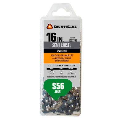 CountyLine 16 in. 56-Link Semi Chisel Chainsaw Chain, 14356TSC