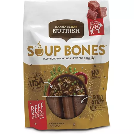 Rachael Ray Nutrish Soup Bones Beef and Barley Flavor Dog Chews 23.1 oz 11 ct Dog Bones Rawhide & Rawhide Alternative