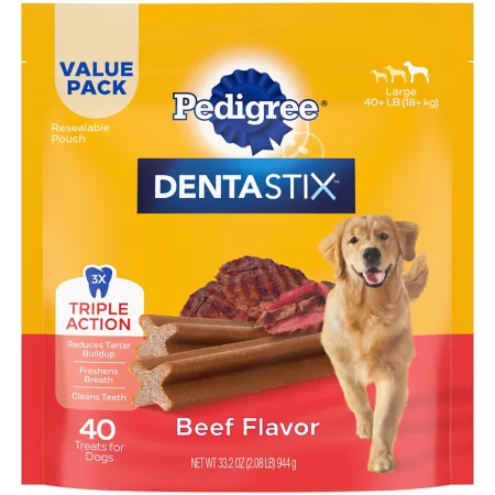 DENTASTIX Beef Flavor Dental Dog Treats Large 2.08 lb 40 ct Dog Dental Treats & Chews