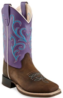 Old West Unisex Kids' Broad Square Toe Western Boots