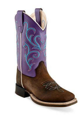 Old West Unisex Kids' Broad Square Toe Western Boots