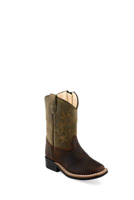 Image showing 2 th Old West Unisex Toddlers' Broad Square Toe Leather Boots, TPR Outsole