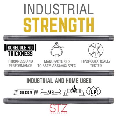 Image showing  3/8 in. x 2 in. Black Pipe Nipple