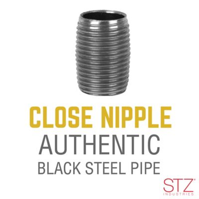 Image showing  3/8 in. x 1 in. Close Black Pipe Nipple
