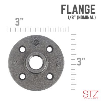 Image showing  1/2 in. x 3 in. Black Floor Flange