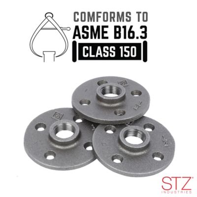 Image showing  1/2 in. x 3 in. Black Floor Flange