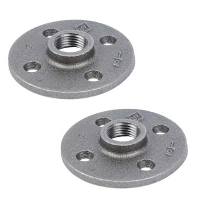 STZ 1/2 Inch Black Floor Flange, 2 Pack