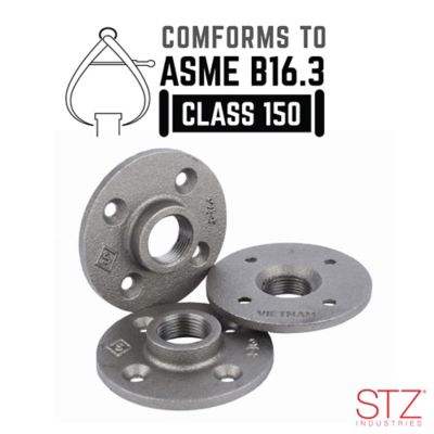 Image showing  3/4 in. x 3-1/2 in. Black Floor Flange