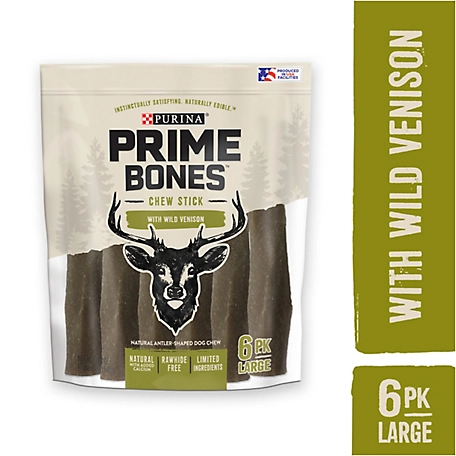 Purina Prime Bones Limited Ingredient Natural Large Venison Dog Chew Treats, 22.8 oz.