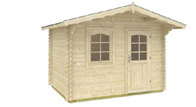 Hud-1 EZ Buildings 10 ft. 5 in. x 12 ft. 5 in. Log Garden House Hobby Workshop Office Storage Building