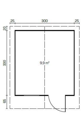 Image showing  10 ft. 5 in. x 12 ft. 5 in. Log Garden House Hobby Workshop Office Storage Building