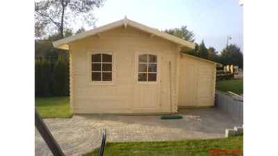 Image showing  10 ft. 5 in. x 12 ft. 5 in. Log Garden House Hobby Workshop Office Storage Building