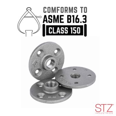 Image showing  3/8 in. x 2-3/4 in. Black Floor Flange