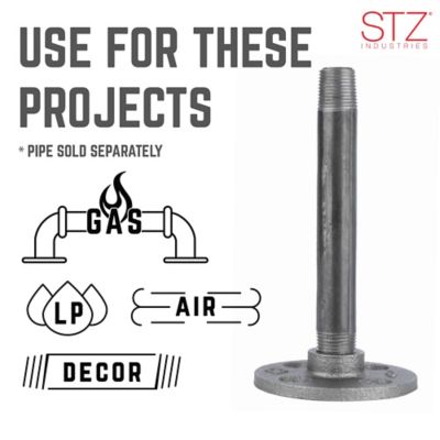 Image showing  3/8 in. x 2-3/4 in. Black Floor Flange