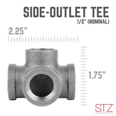 Image showing  1/2 in. Black Side Outlet Tee