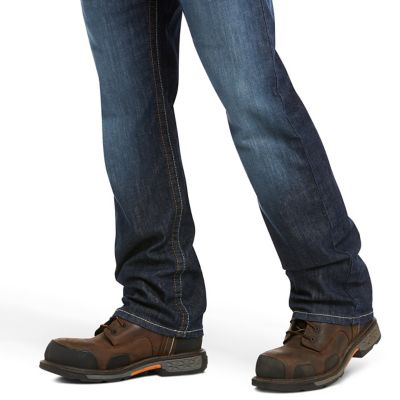 Image showing 5 th Ariat Men's Flame-Resistant Stretch Fit Low-Rise M4 DuraLight Basic Bootcut Work Jeans, Cotton/Modacrylic/Spandex