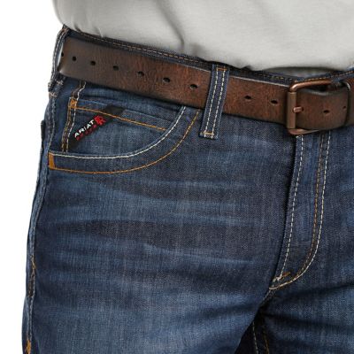 Image showing  Men's Flame-Resistant Stretch Fit Low-Rise M4 DuraLight Basic Bootcut Work Jeans, Cotton/Modacrylic/Spandex