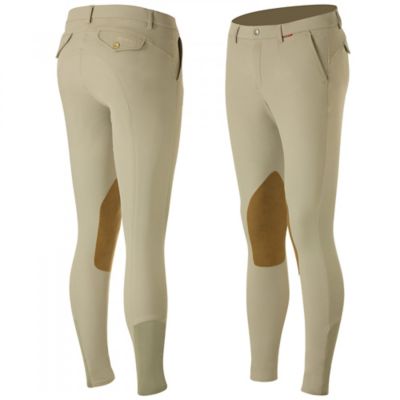 B-Vertigo Men's Sander Knee-Patch Breeches with Leather Patches