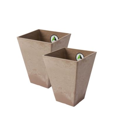 Algreen Stone Valencia 2 Square Planters, 2 pk.