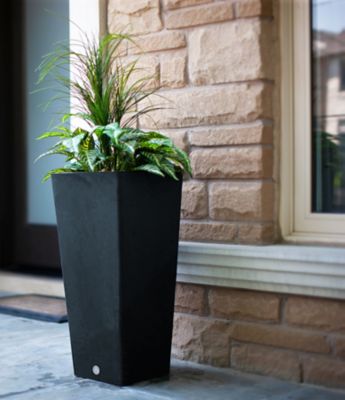 Algreen Stone Valencia Square Planter with Elevated Plant Shelf