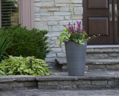 Algreen Stone Valencia Round Planter with Elevated Plant Shelf