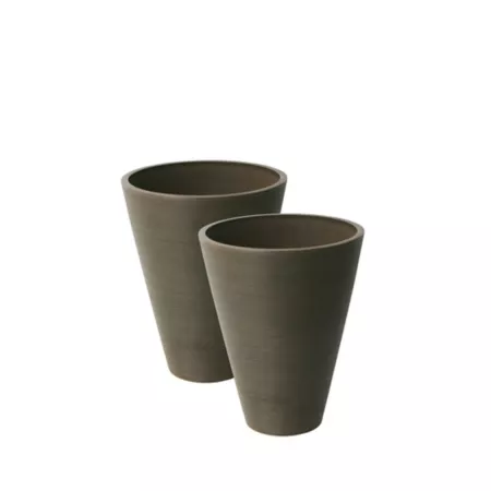 Algreen Stone Valencia 2 Round Ribbed Planters Pack of 2. Planters