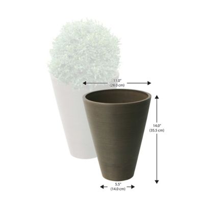 Image showing  Stone Valencia 2 Round Ribbed Planters, 2 pk.