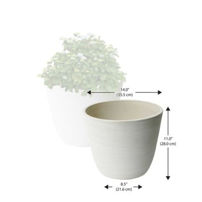 Image showing 2 th Algreen Stone Valencia 2 Ribbed Curve Planters