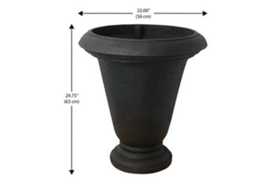Image showing  Plastic Crete Urn Self-Watering Planter