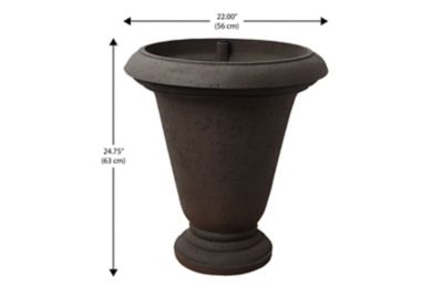 Image showing  Plastic Crete Urn Self-Watering Planter