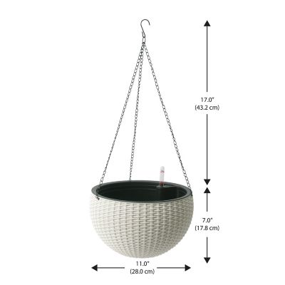 Image showing  Wicker Self-Watering Hanging Basket Planters, 2 pc.