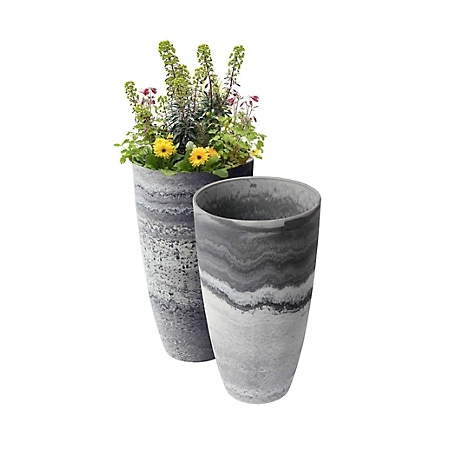Algreen Plastic Acerra Curved Vase Planters, 2-Pack