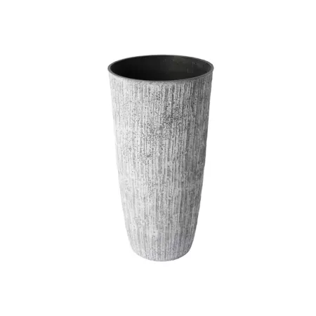 Acerra Plastic Planter in Algreen White Bark Planters