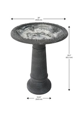 Image showing  20 in. x 25 in. Bird Bath, Gray