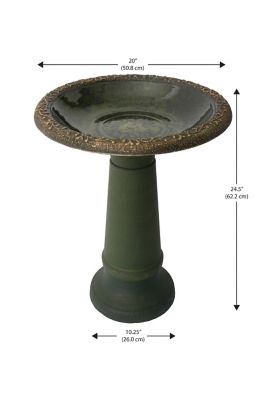 Image showing  25 in. Bird Bath, Green