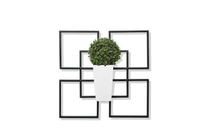 Algreen Contemporary White Square Wall Art with Planter, 7.5 in. x 4 in. x 4 in.