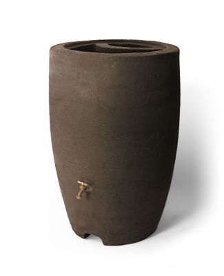 Algreen 50 gal. Athena Rain Barrel, Brownstone
