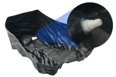 Image showing  Plastic Tranquility Decorative Pond Watercoarse with Threaded Fitting, Black