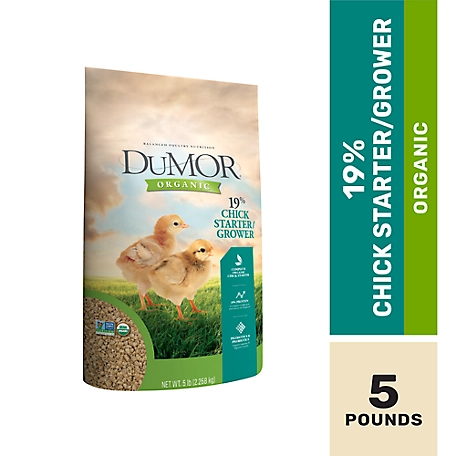 DuMOR Organic 19% Starter/Grower Crumble Poultry Feed, 5 lb.
