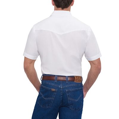 Image showing  Men's Short-Sleeve Snap-Front Solid Western Shirt