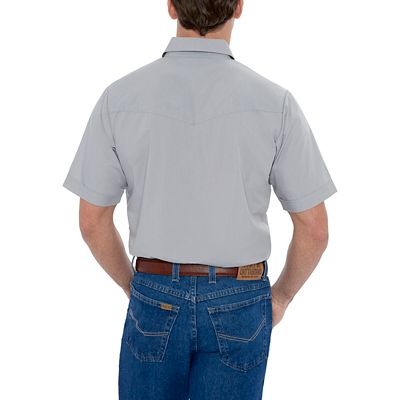 Image showing  Men's Short-Sleeve Snap-Front Solid Western Shirt