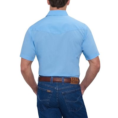 Image showing  Men's Short-Sleeve Snap-Front Solid Western Shirt