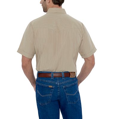 Image showing  Short-Sleeve Snap-Front Tone-on-Tone Western Shirt