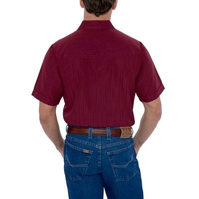 Image showing  Short-Sleeve Snap-Front Tone-on-Tone Western Shirt