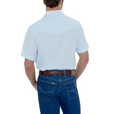 Image showing  Short-Sleeve Snap-Front Tone-on-Tone Western Shirt