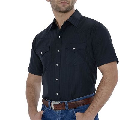Image showing 0 th Ely Cattleman Short-Sleeve Snap-Front Tone-on-Tone Western Shirt